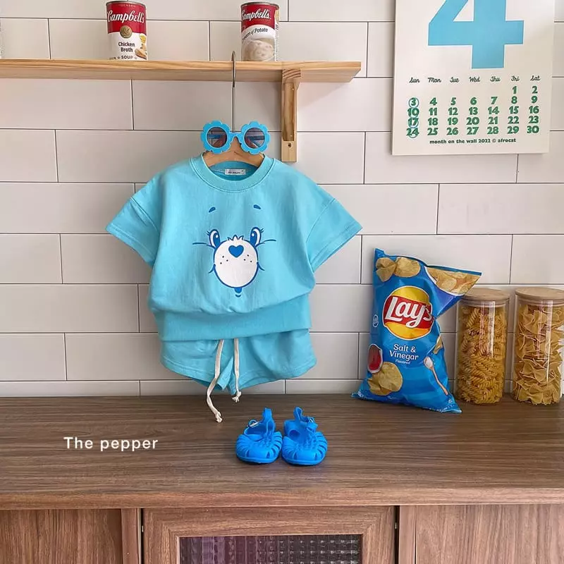 The Pepper - Korean Children Fashion - #designkidswear - Color Bear Top Bottom Set - 4