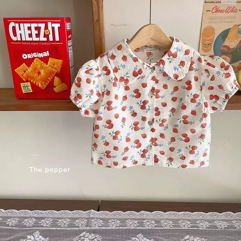 The Pepper - Korean Children Fashion - #minifashionista - Strawberry Blouse