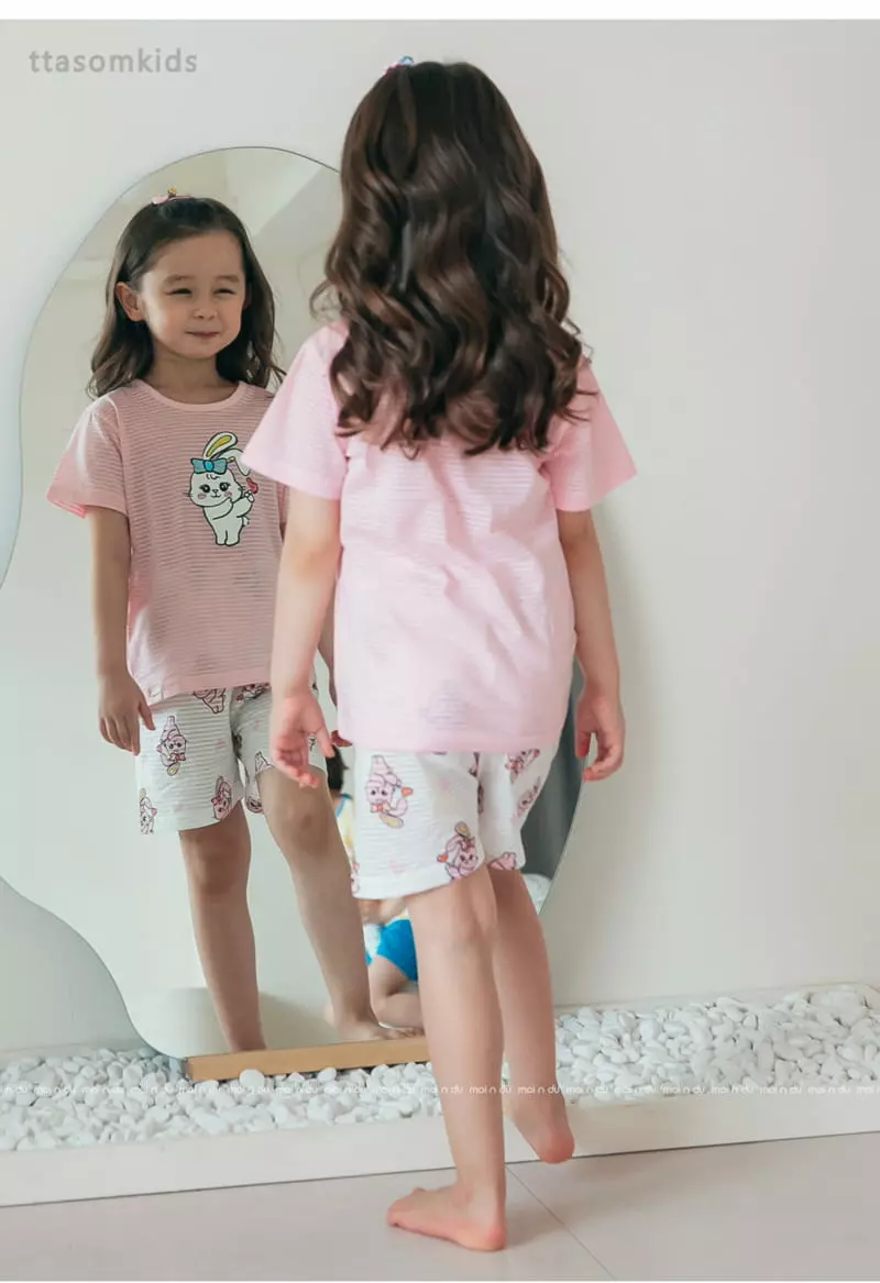 Ttasom - Korean Children Fashion - #childofig - Heart Rabbit Jacquard Easywear  - 6