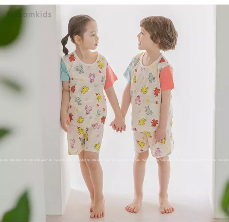Ttasom - Korean Children Fashion - #childofig - Party Bear Jacquard Easywear - 2