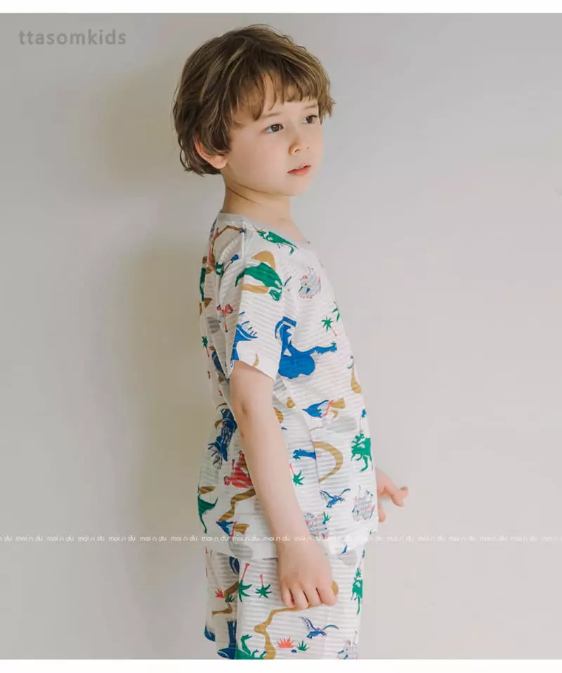 Ttasom - Korean Children Fashion - #childrensboutique - Dino Jacquard Easywear - 5