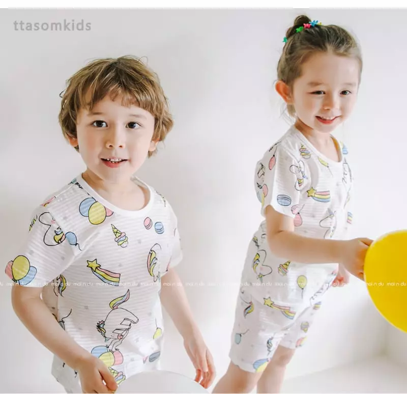 Ttasom - Korean Children Fashion - #childrensboutique - Balloon Unicorn Jacquard Easywear - 2