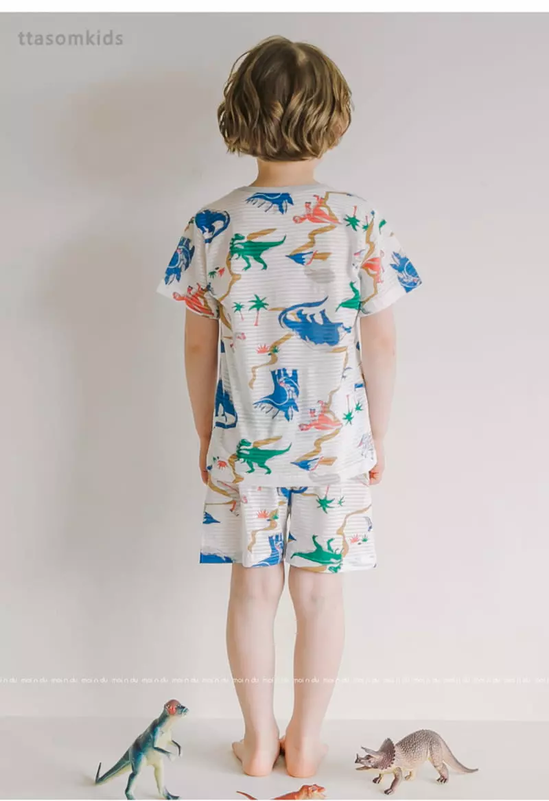Ttasom - Korean Children Fashion - #designkidswear - Dino Jacquard Easywear - 6