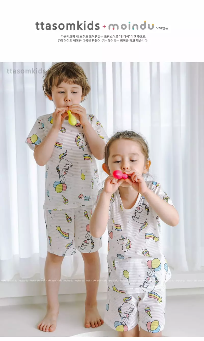 Ttasom - Korean Children Fashion - #designkidswear - Balloon Unicorn Jacquard Easywear - 4