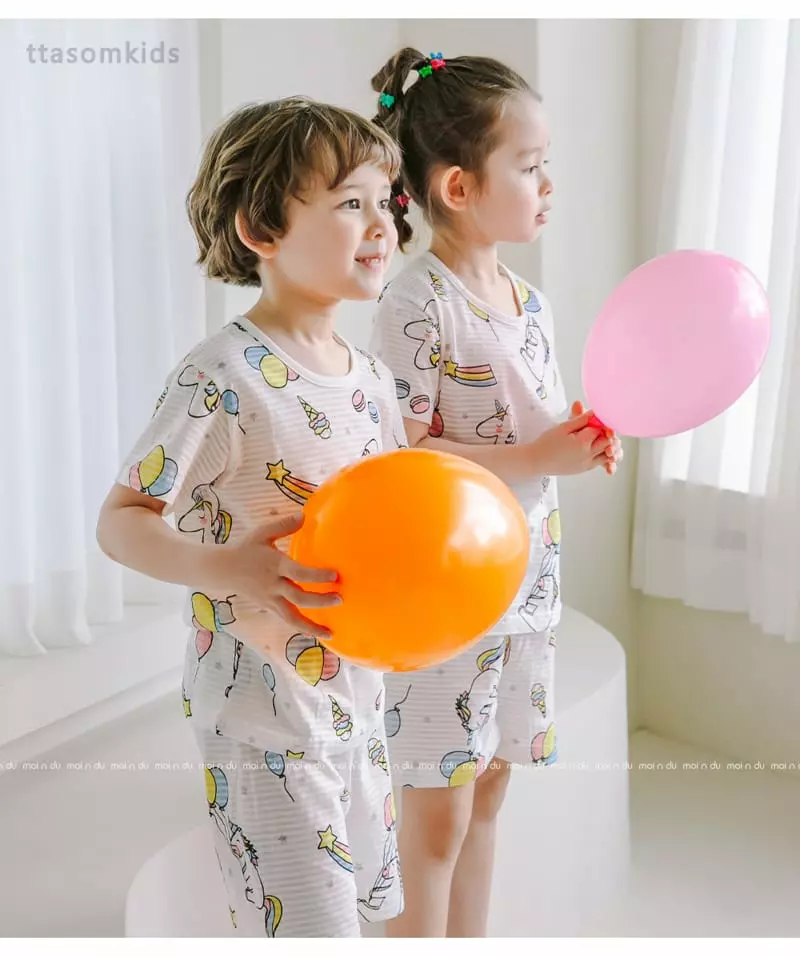 Ttasom - Korean Children Fashion - #fashionkids - Balloon Unicorn Jacquard Easywear - 5