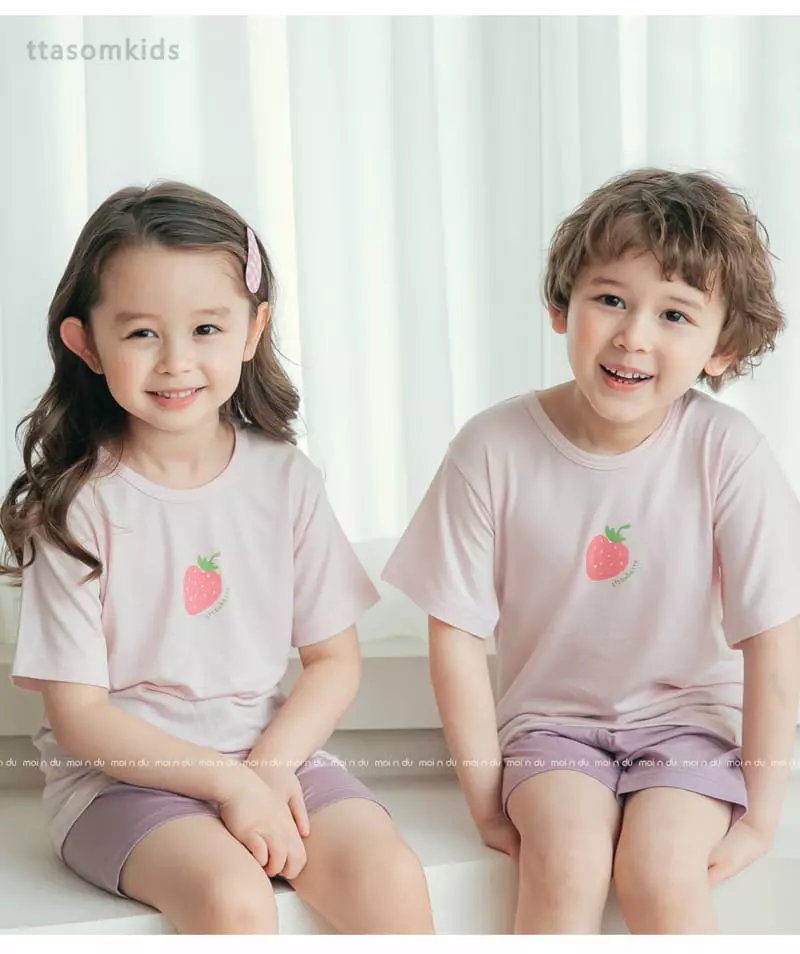 Ttasom - Korean Children Fashion - #kidsstore - Strawberry Modal Easywear - 6