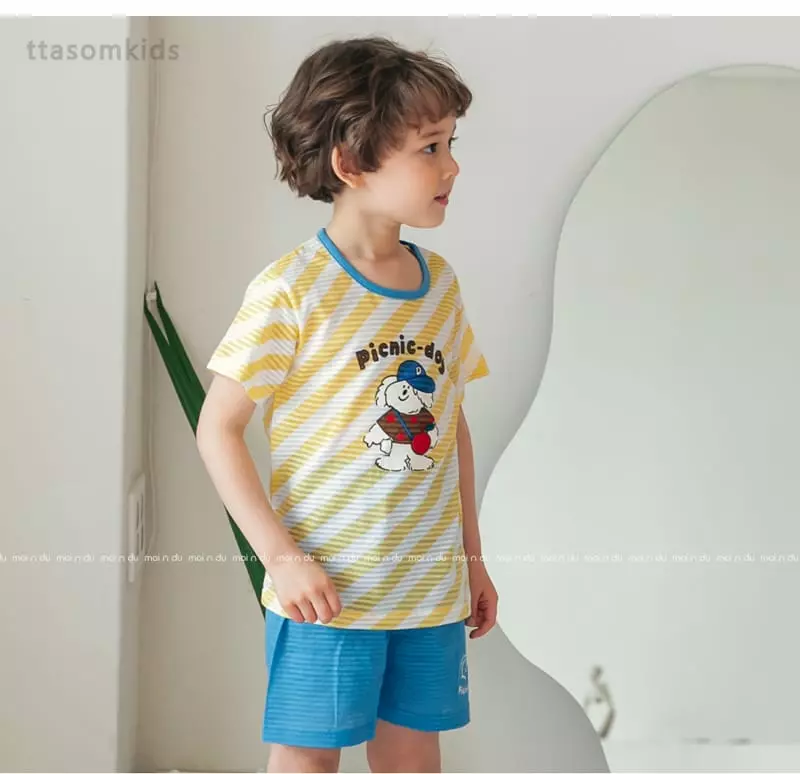 Ttasom - Korean Children Fashion - #kidzfashiontrend - Apple Dog Jacquard Easywear - 2
