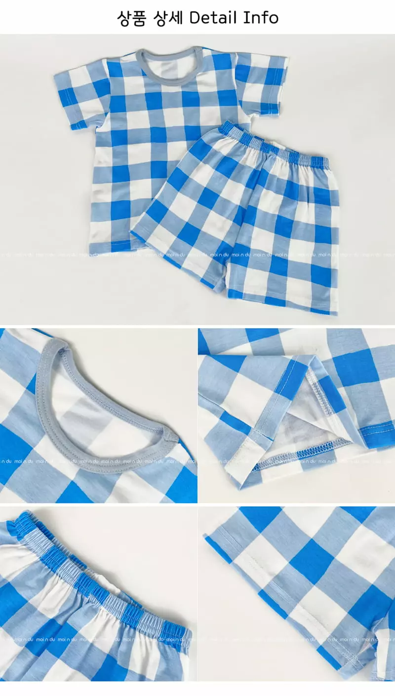 Ttasom - Korean Children Fashion - #prettylittlegirls - Big Check Blue Modal Easywear - 9