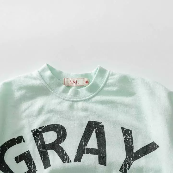 U & I - Korean Children Fashion - #fashionkids - Grau Crak Short Sleeves Sweatshirt - 6