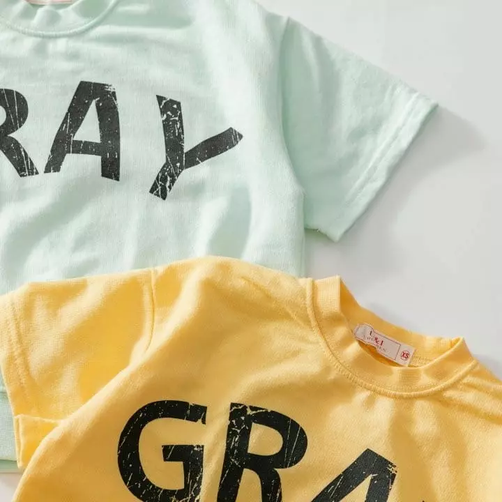 U & I - Korean Children Fashion - #kidzfashiontrend - Grau Crak Short Sleeves Sweatshirt - 9