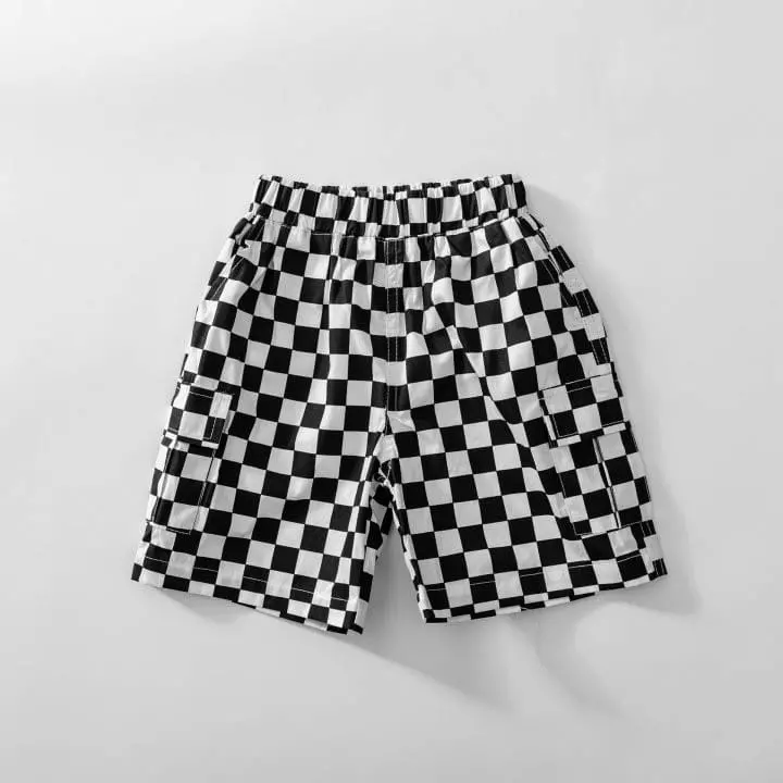 U & I - Korean Children Fashion - #littlefashionista - Check Pocket Shorts