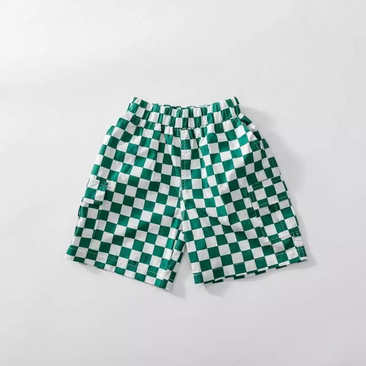 U & I - Korean Children Fashion - #minifashionista - Check Pocket Shorts - 4
