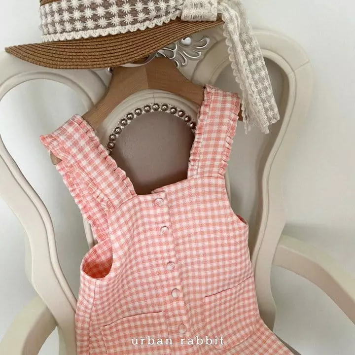 Urban Rabbit - Korean Children Fashion - #childofig - Frill Check Jumpsuit - 8