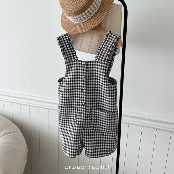 Urban Rabbit - Korean Children Fashion - #childofig - Frill Check Jumpsuit - 9