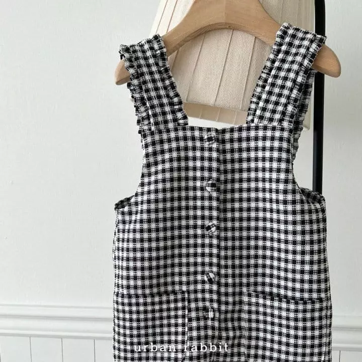 Urban Rabbit - Korean Children Fashion - #childrensboutique - Frill Check Jumpsuit - 10