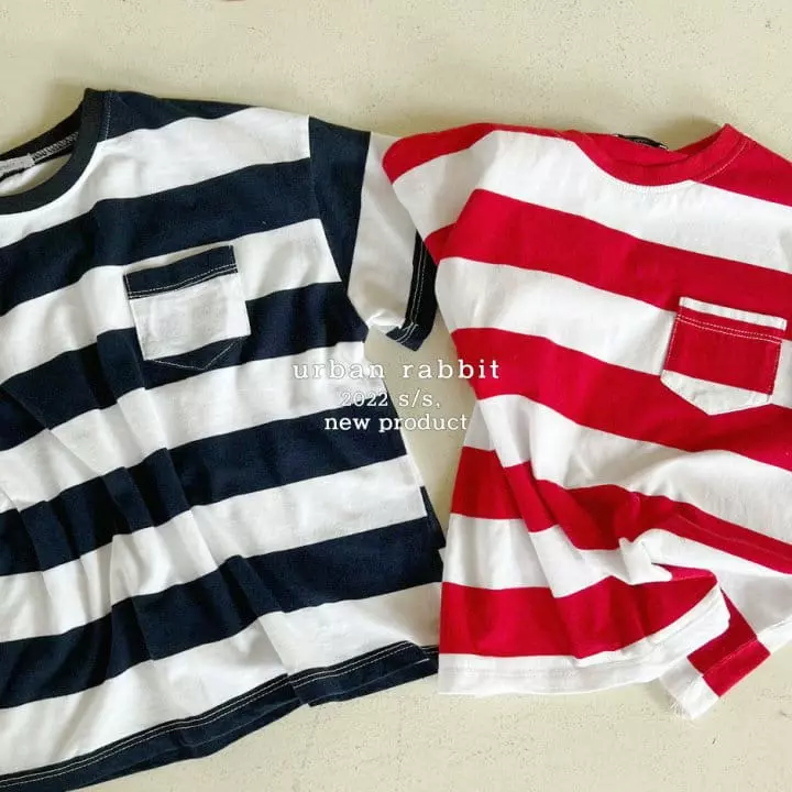 Urban Rabbit - Korean Children Fashion - #kidsshorts - Box Stripes Tee - 8