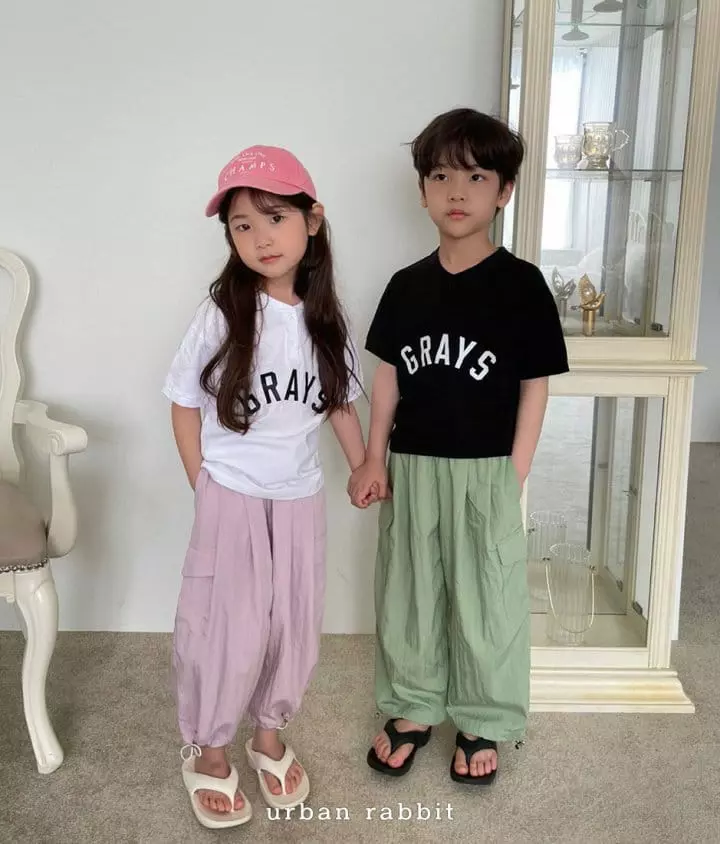 Urban Rabbit - Korean Children Fashion - #kidsshorts - Danjak Gray Tee - 3