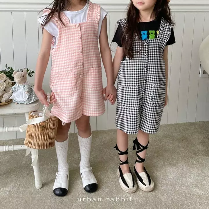 Urban Rabbit - Korean Children Fashion - #minifashionista - Frill Check Jumpsuit - 6