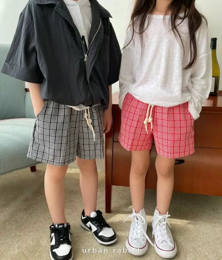 Urban Rabbit - Korean Children Fashion - #magicofchildhood - Leather String Check Pants - 4
