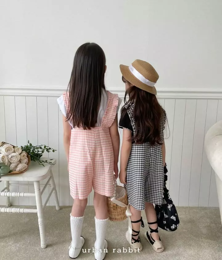 Urban Rabbit - Korean Children Fashion - #prettylittlegirls - Frill Check Jumpsuit - 7