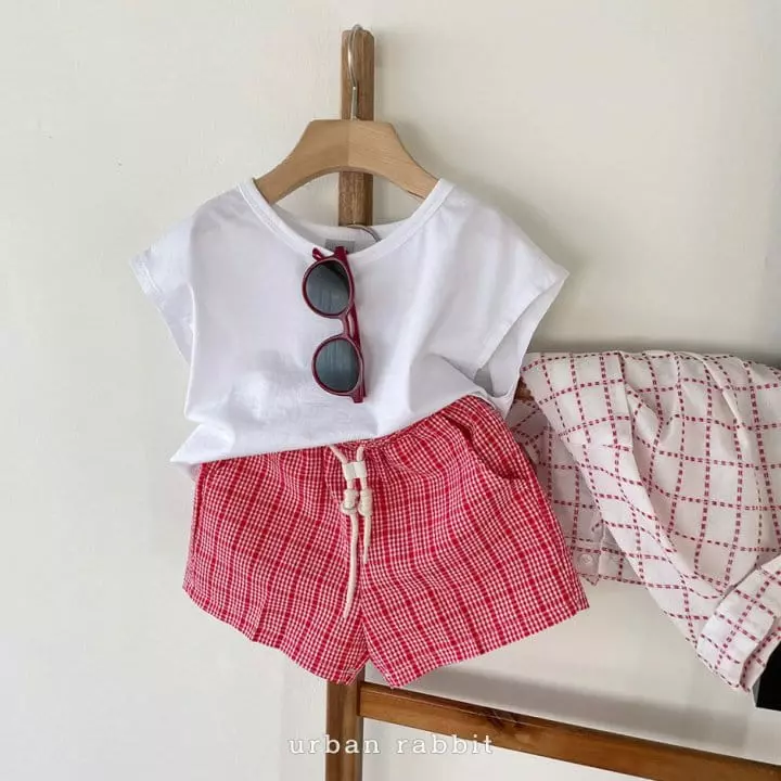 Urban Rabbit - Korean Children Fashion - #toddlerclothing - Leather String Check Pants - 7