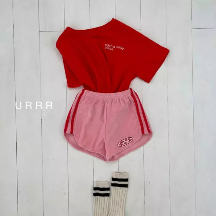 Urrr - Korean Children Fashion - #kidsshorts - Search Embroidery Tee - 2