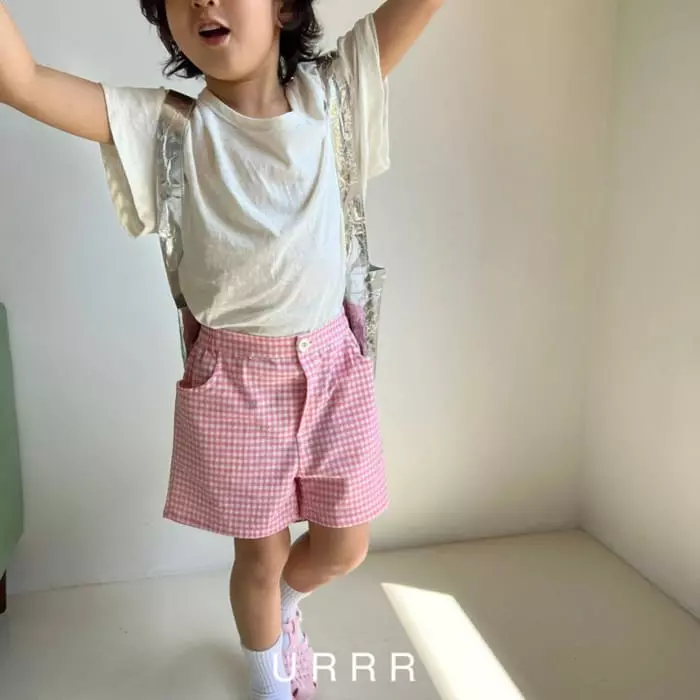 Urrr - Korean Children Fashion - #minifashionista - Cutty Check Pants - 10
