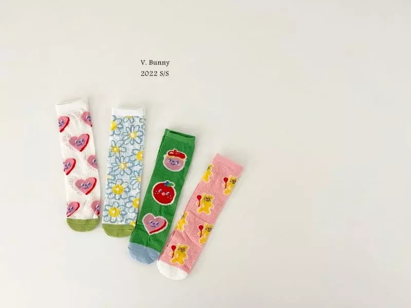 V Bunny - Korean Children Fashion - #Kfashion4kids - Ppi Ppi Socks Set - 8