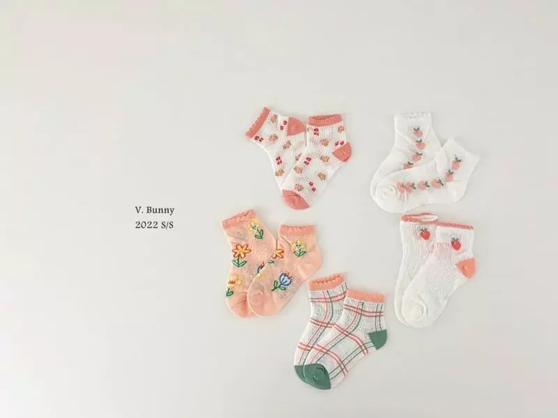 V Bunny - Korean Children Fashion - #Kfashion4kids - Pins Socks Set - 7