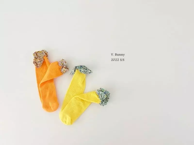 V Bunny - Korean Children Fashion - #stylishchildhood - Floral Socks Set - 4