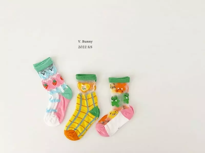 V Bunny - Korean Children Fashion - #childofig - Jelly Socks Set - 5