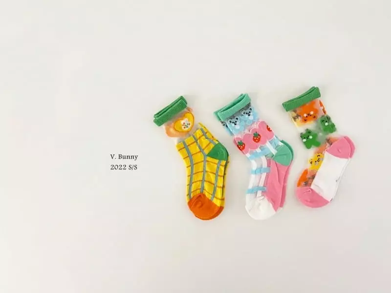 V Bunny - Korean Children Fashion - #childofig - Jelly Socks Set - 6
