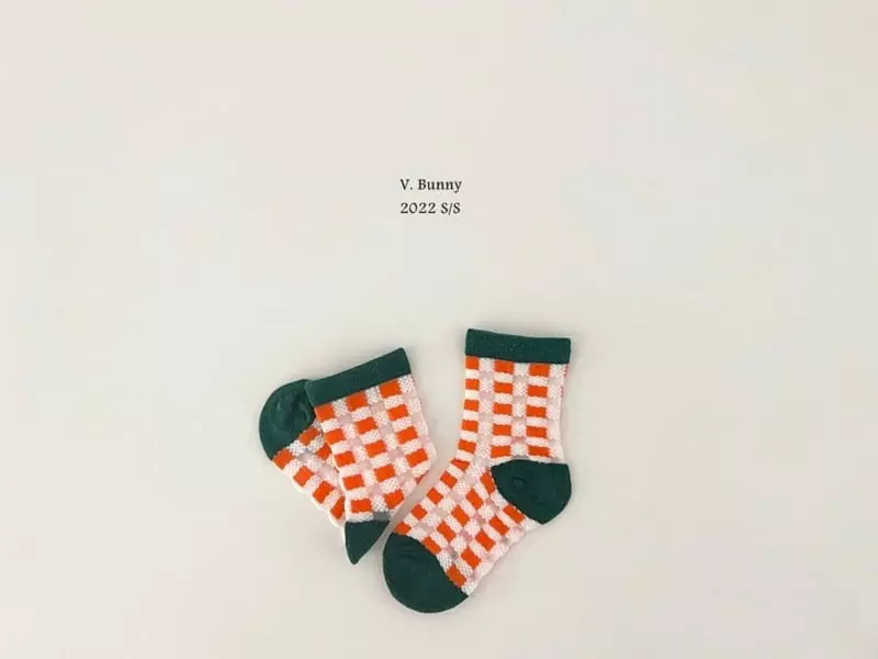 V Bunny - Korean Children Fashion - #childofig - Check Net Socks Set - 2