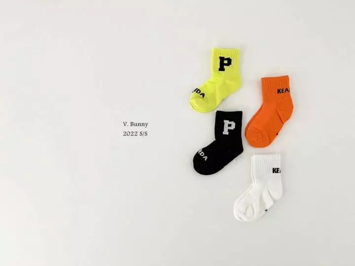 V Bunny - Korean Children Fashion - #childrensboutique - Peach Socks Set - 8