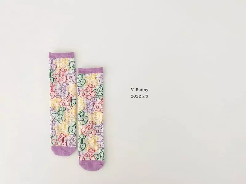 V Bunny - Korean Children Fashion - #childofig - Cheche Socks Set - 4