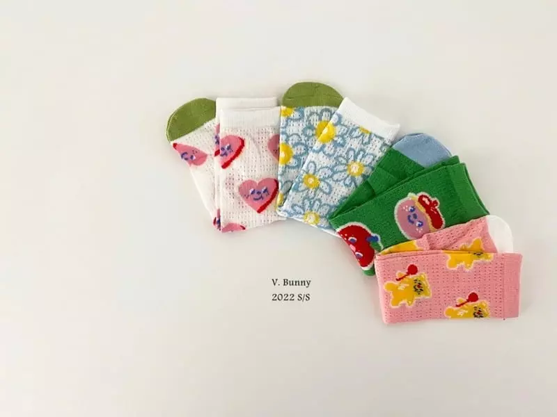 V Bunny - Korean Children Fashion - #childrensboutique - Ppi Ppi Socks Set