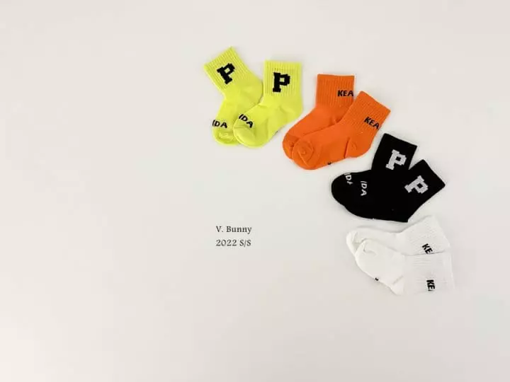 V Bunny - Korean Children Fashion - #designkidswear - Peach Socks Set - 9