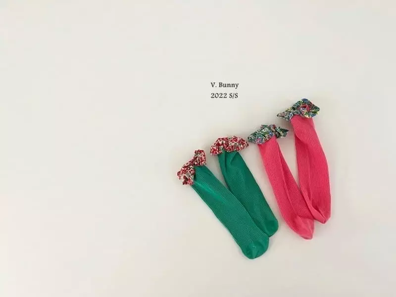 V Bunny - Korean Children Fashion - #designkidswear - Floral Socks Set - 6