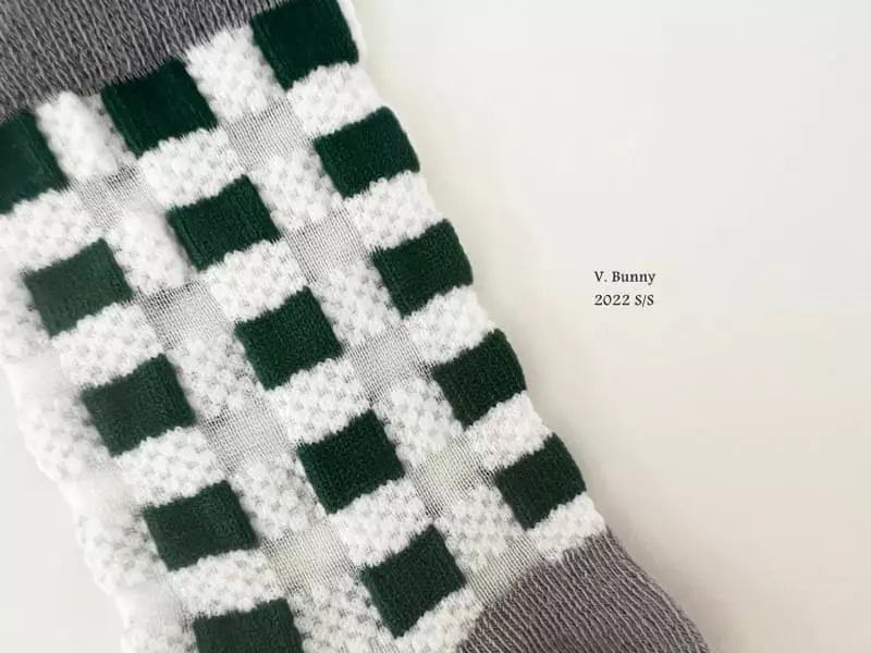 V Bunny - Korean Children Fashion - #designkidswear - Check Net Socks Set - 5