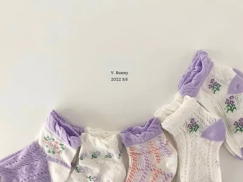 V Bunny - Korean Children Fashion - #discoveringself - Lavendar Socks Set