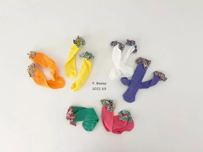 V Bunny - Korean Children Fashion - #fashionkids - Floral Socks Set - 8