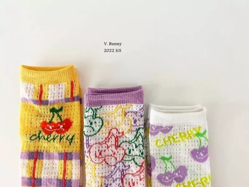V Bunny - Korean Children Fashion - #fashionkids - Cheche Socks Set - 7