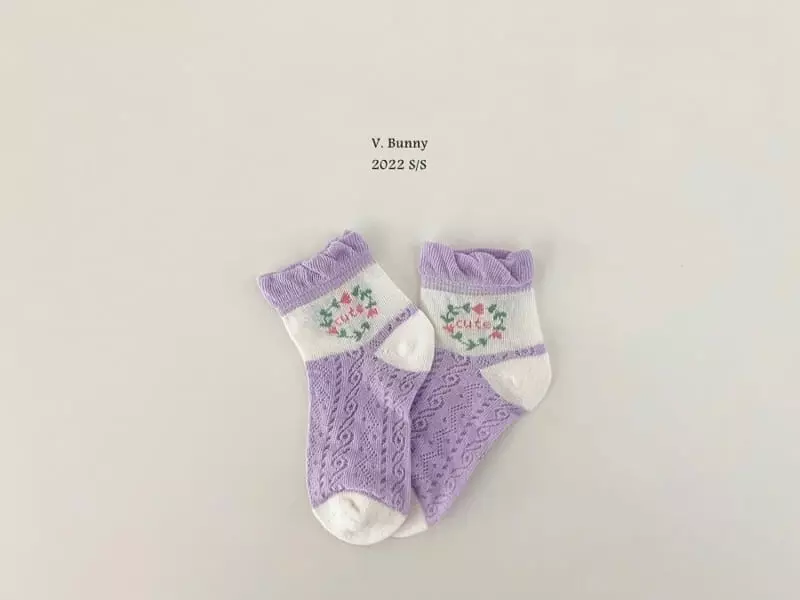 V Bunny - Korean Children Fashion - #fashionkids - Lavendar Socks Set - 2