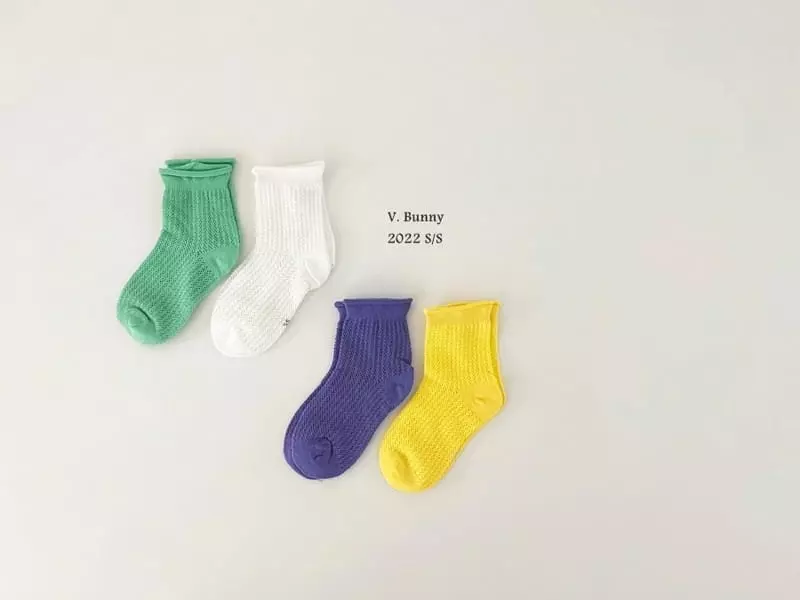 V Bunny - Korean Children Fashion - #discoveringself - Color Paper Socks Set - 4