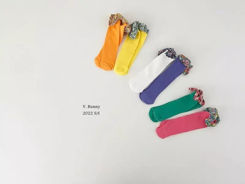 V Bunny - Korean Children Fashion - #kidsshorts - Floral Socks Set - 9