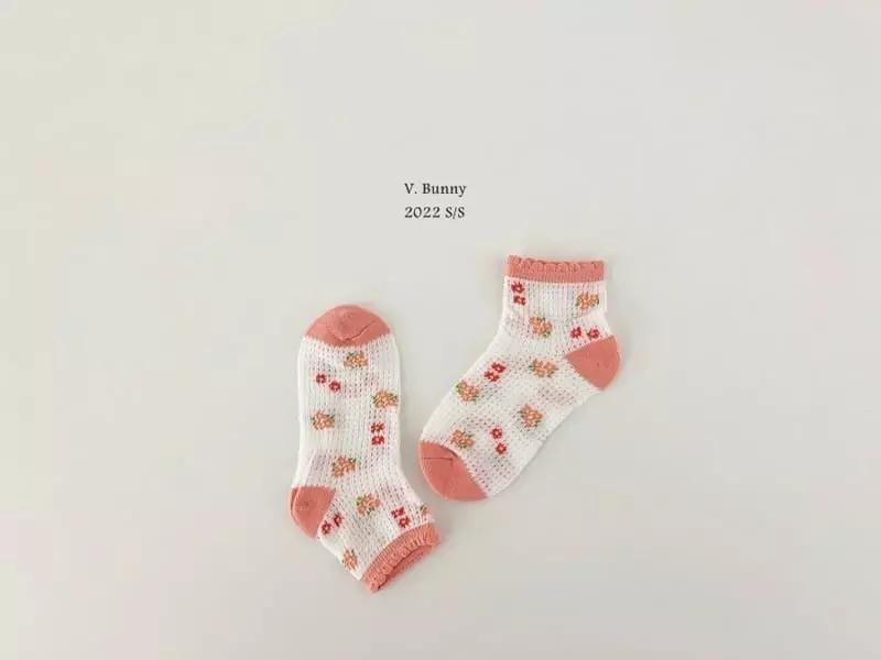 V Bunny - Korean Children Fashion - #fashionkids - Pins Socks Set - 4