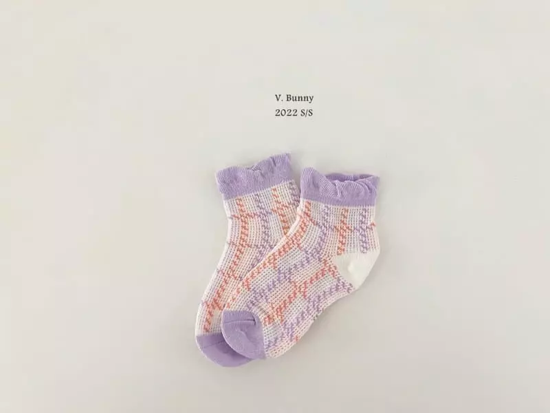 V Bunny - Korean Children Fashion - #kidsshorts - Lavendar Socks Set - 3