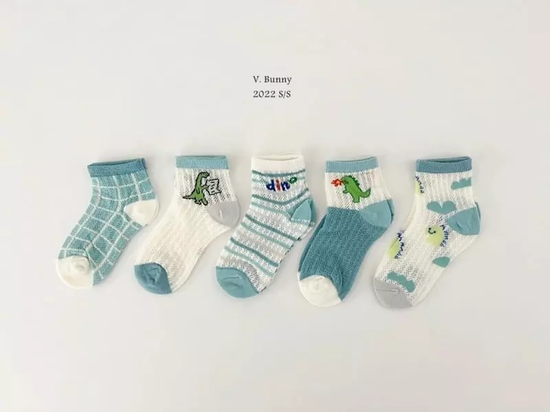 V Bunny - Korean Children Fashion - #kidsshorts - Dino Socks Set 