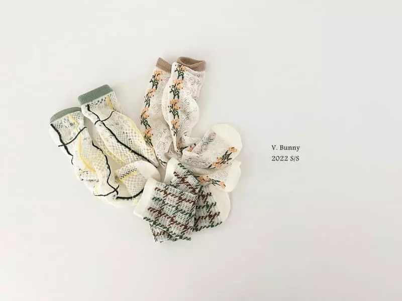 V Bunny - Korean Children Fashion - #kidsstore - Off Socks Set - 8