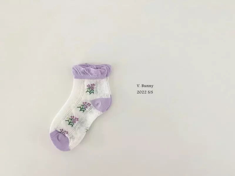V Bunny - Korean Children Fashion - #kidsshorts - Lavendar Socks Set - 4